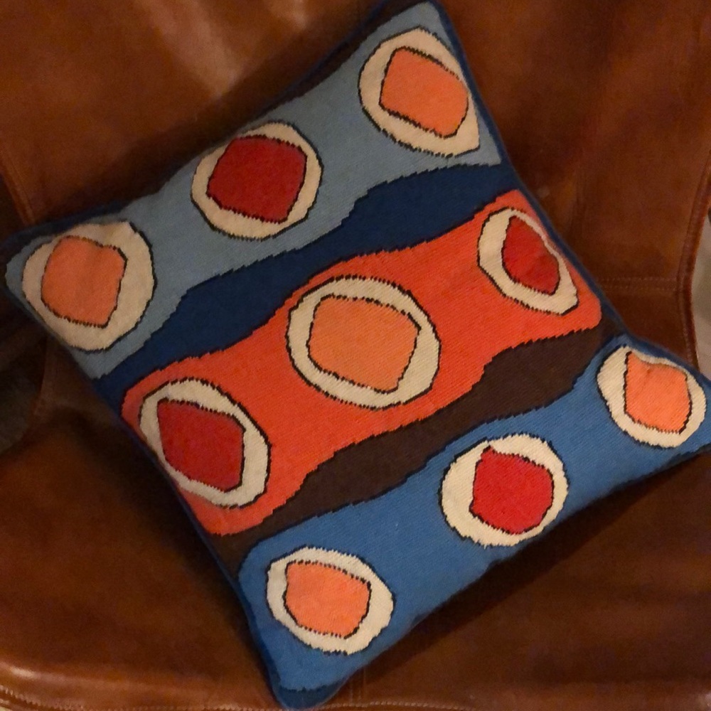 Vintage mcm needlepoint pillow! Hand crafted!